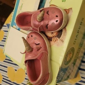 Pink sparkly unicorn shoes
